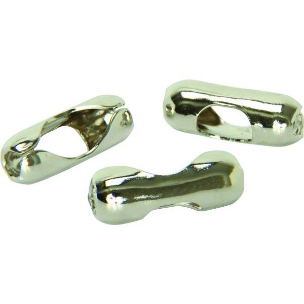 Ball Chain #6 B Couplings, Nickel Plated Brass