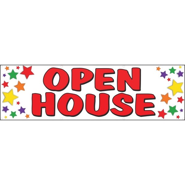 Horizontal Open House Banner, Balloons, 20' x 4' | HD Supply