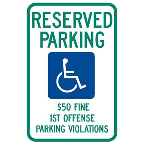 Semi-Custom Reserved Parking Sign, Non-Reflective, 12 x 18 | HD Supply