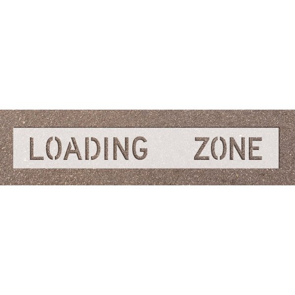 Stock Complete Word Parking Stencil - Loading Zone, 10 Letters