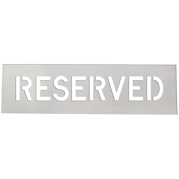 Stock Complete Word Parking Stencil - Reserved, 10 Letters