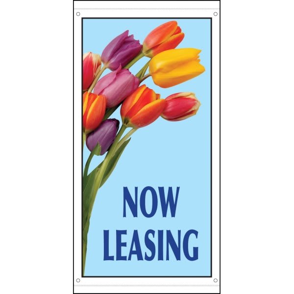 Now Leasing Lawn Banner Kit, Tulips, 15 X 32