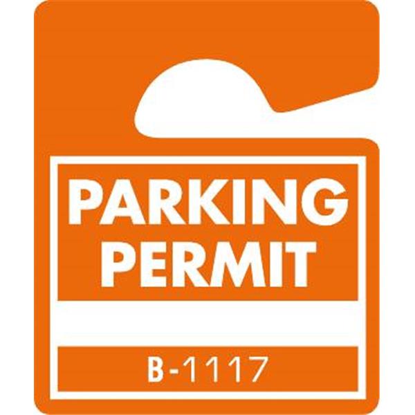 Custom Plastic Parking Permit Tags, Solid Orange, Large, Package of 100
