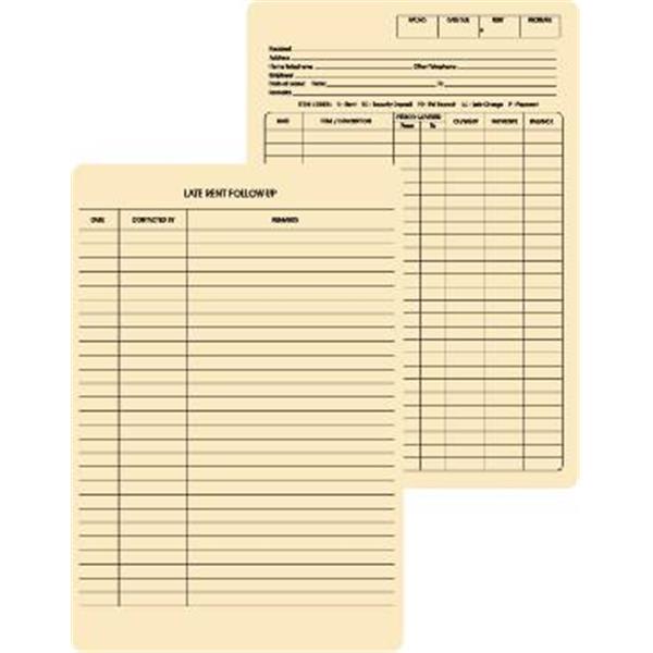 Tenant Ledger Card, Package Of 100 HD Supply