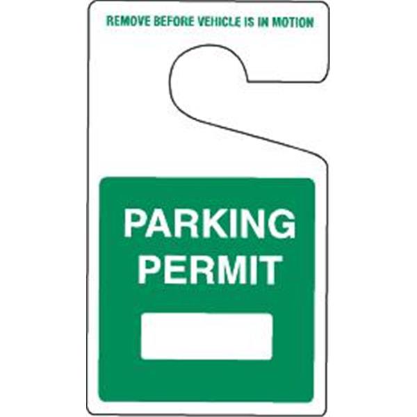 Large Write-On Parking Permit Tags, Non-Reflective, Green, Package Of 100