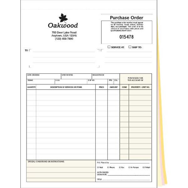 3-Part Purchase Order, 8-1/2 X 11, Package Of 100