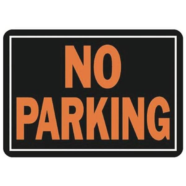 Hy-Ko 10 In X 14 In Orange On Black Aluminum No Parking Sign Package Of 12