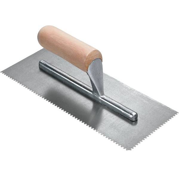 Roberts 11 X 1/8 X 1/16 In Flat Top V-Notch PRO Flooring Trowel W/Wood Handle