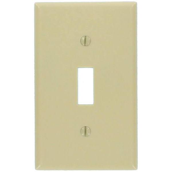Leviton 1Gang Midway Single Hole Wall Plate, Ivory HD Supply