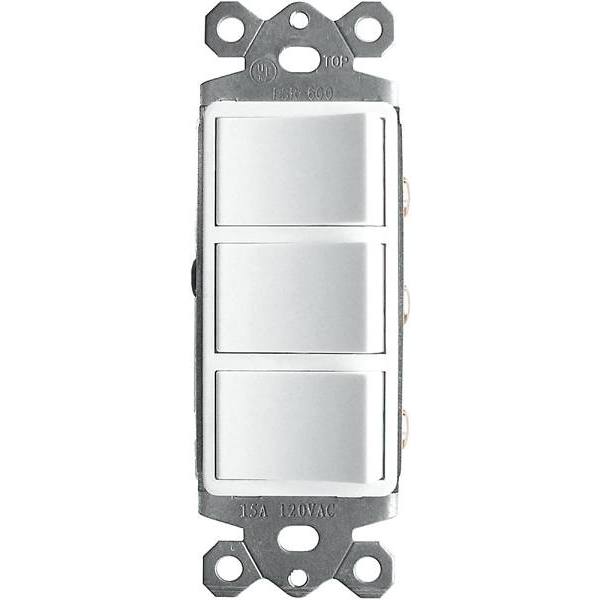Leviton 120/277Volt 15 Amp 3Way Decora Ac Quiet Rocker Switch, White