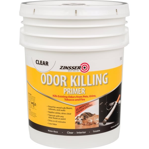 Zinsser 5 Gal Water-Based Odor Killing Primer Flat Clear 1pk