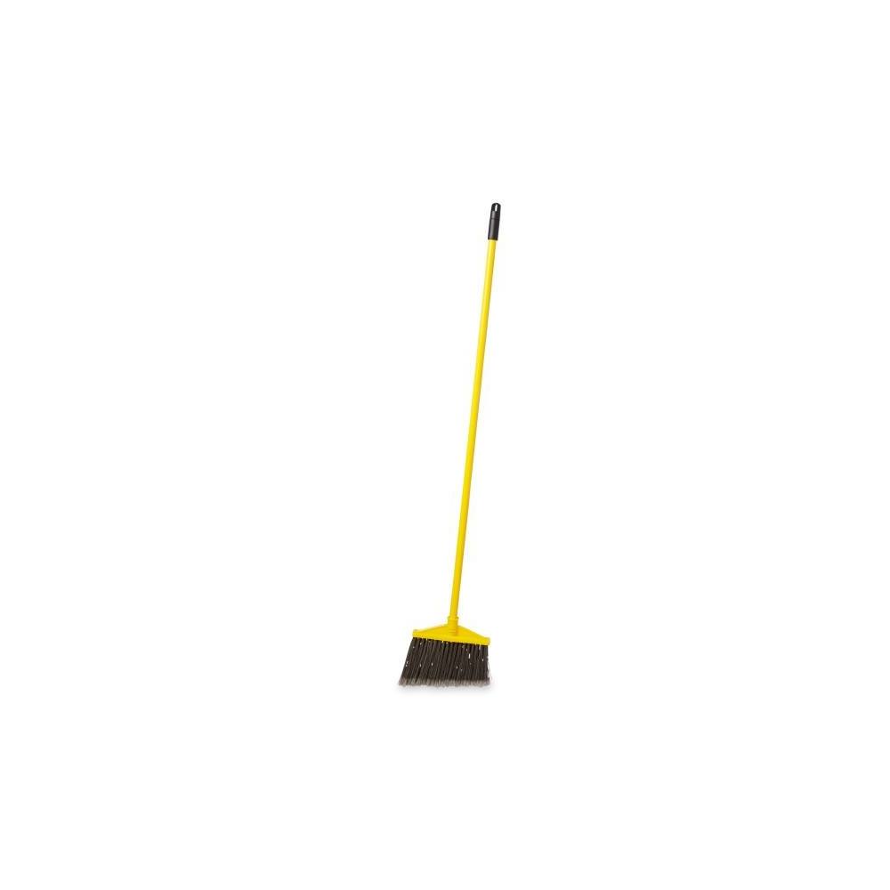 Rubbermaid Commercial 10.5 In. Angle Broom, Vinyl-Coated Metal Handle, Gray And Yellow