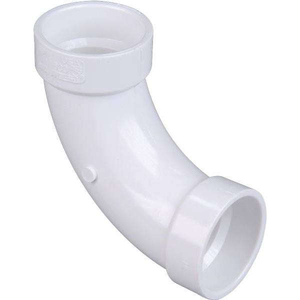 Nibco 2" Pvc Dwv 90-Degree Hub X Hub Long-Turn Elbow Fitting
