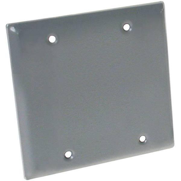 Bell N3r  Weatherproof Wall Outlet Cover Plate, Outdoor Electrical Box, Blank Aluminum, 2-Gang