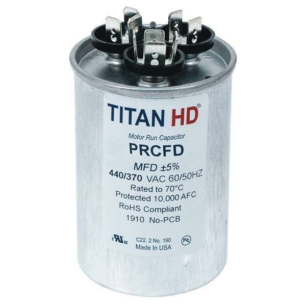 Titan 20+5 Mfd 440/370-Volt Round Run Capacitor