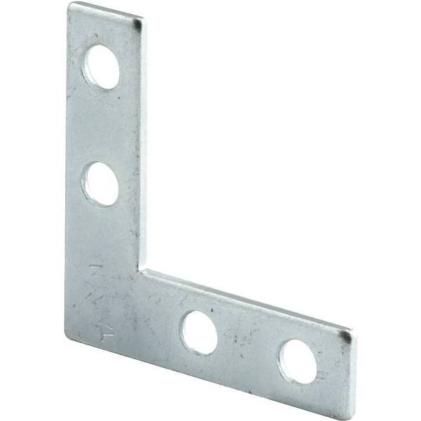 Steel Construction 4-Hole Bracket Flat Angle Corner, 1-1/2", Zinc Plated, Package Of 10