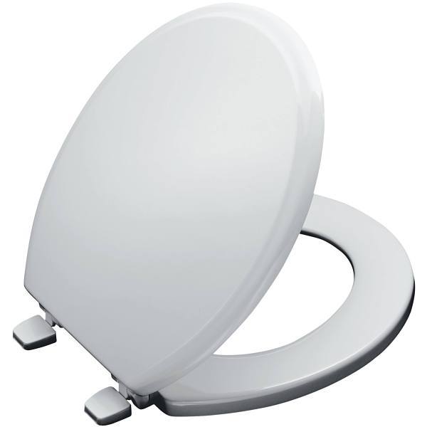 Church Round Closed Front Wood Toilet Seat In White Removes For Easy