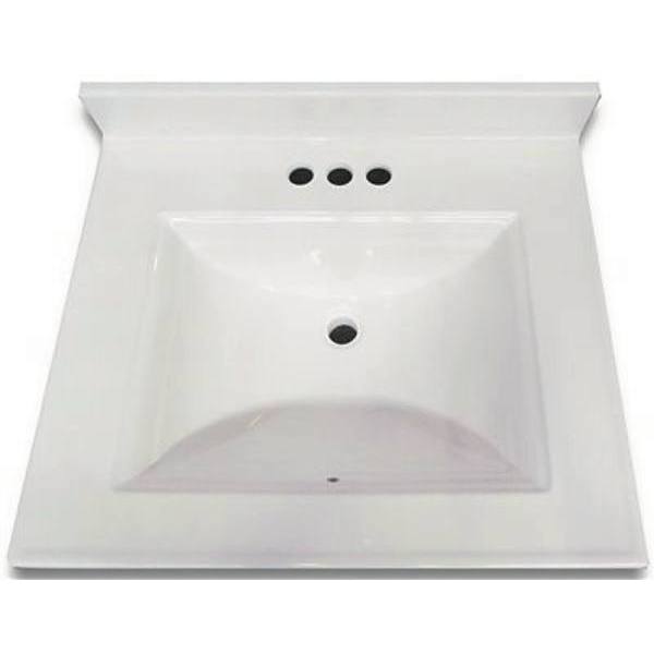 Premier 31" X 19" Cultured Marble Custom Vanity Top Sink "white Swirl HD Supply