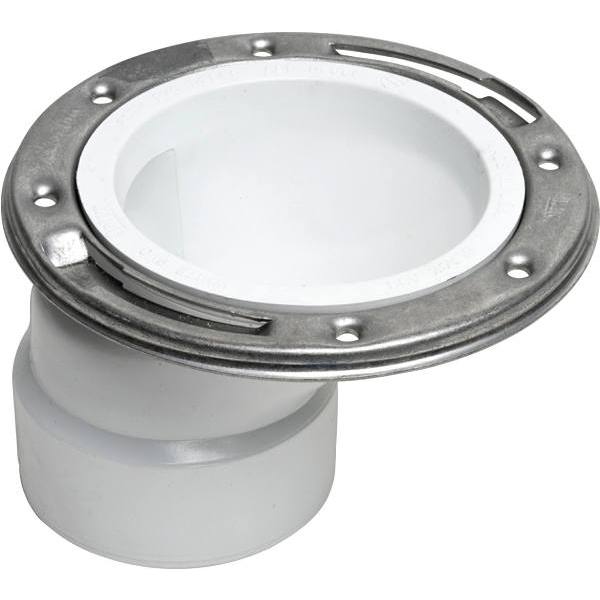 Oatey Fast Set 3 In Pvc Hub Spigot Toilet Flange With Test Cap And Ring