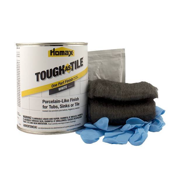 Homax White Tough As Tile Brush On Tub, Sink, And Tile Refinishing Kit, 26 Oz.
