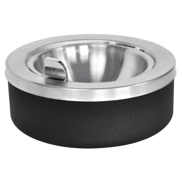 Ex-Cell Self-Closing Tabletop Ashtray W/ Flip Top (Black/Stainless Steel)