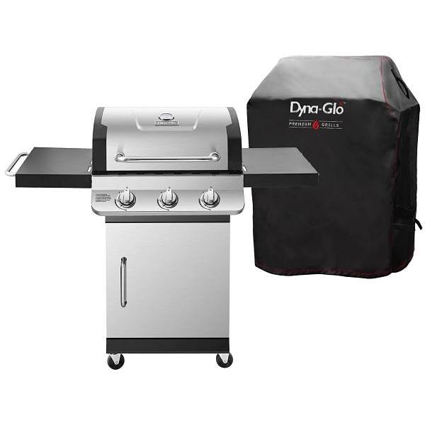 DynaGlo Premier 3Burner Natural Gas Grill In Black Folding Side