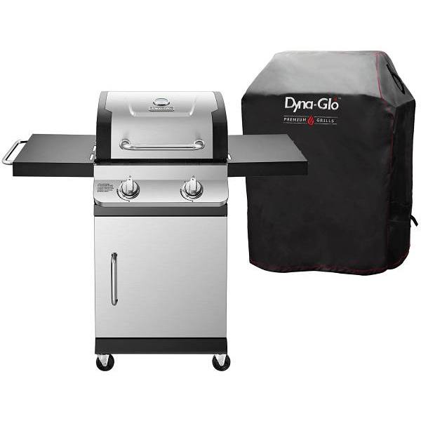 DynaGlo Premier 2Burner Propane Gas Grill In Black Folding Side