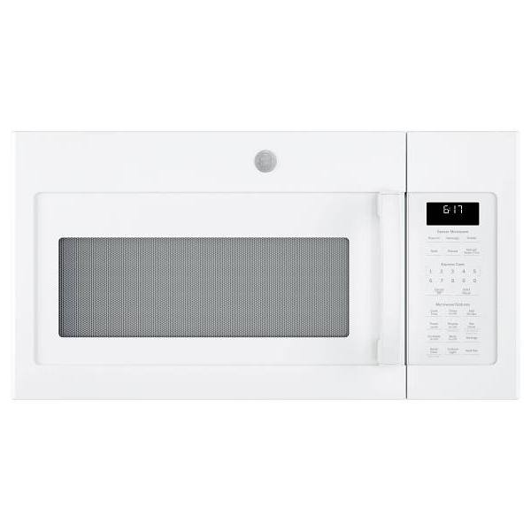 GE® 1.7 Cu. Ft. Over The Range Convertible Top Vent Microwave, Sensor Cooking, White