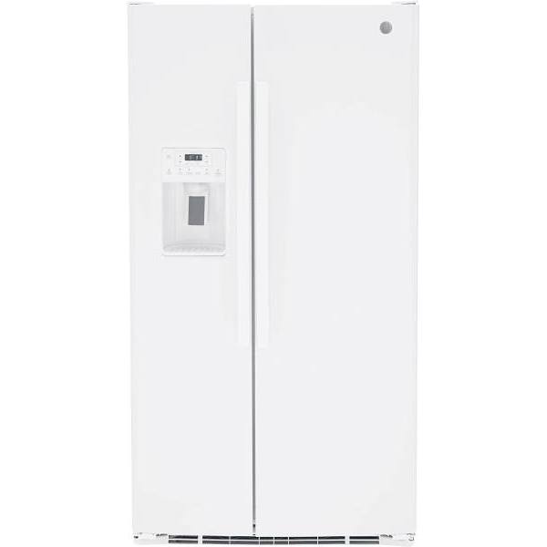 GE 25.3 cu. ft. 36in. W Side By Side Refrigerator With Ice Maker, White