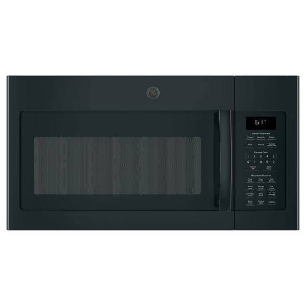 GE® 1.7 cu. ft. Over The Range Convertible Top Vent Microwave, Sensor Cooking, Black