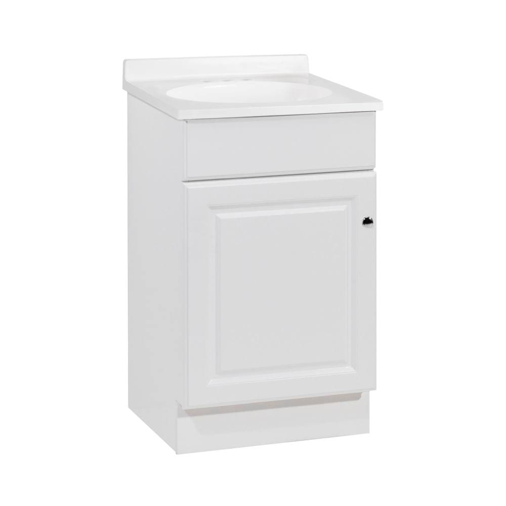 Seasons 18 in. W X 16 in. D X 35 in. H Bathroom Vanity Cabinet With Top, White
