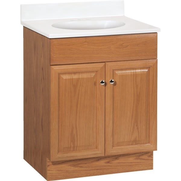 Seasons® 24W x 32H x 18"D Medium Oak Bath Vanity With Top