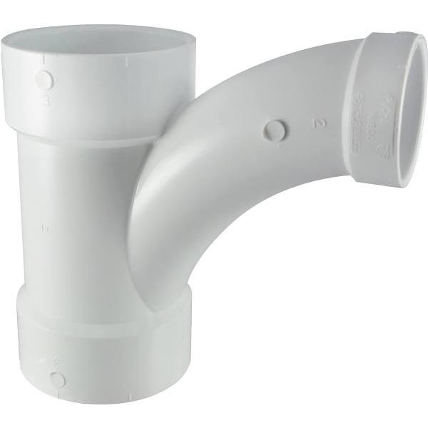 Nibco 3 In. X 3 In. X 2 In. PVC DWV All-Hub Long Radius Combination Tee-Wye Fitting