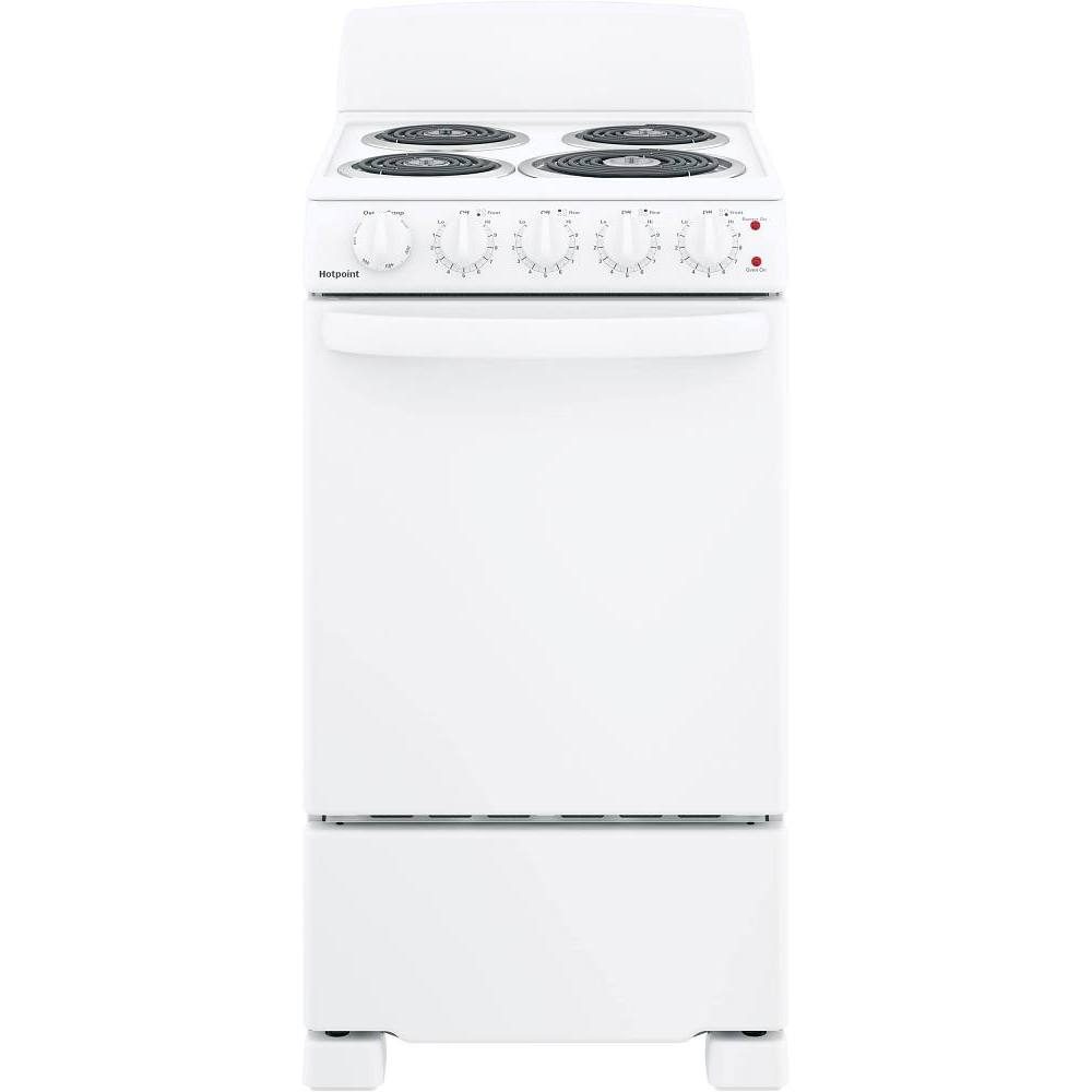 Hotpoint ENERGY STAR 20 In. 2.3 cu. ft. Coil Electric Freestanding Range, Standard Clean, White, ADA