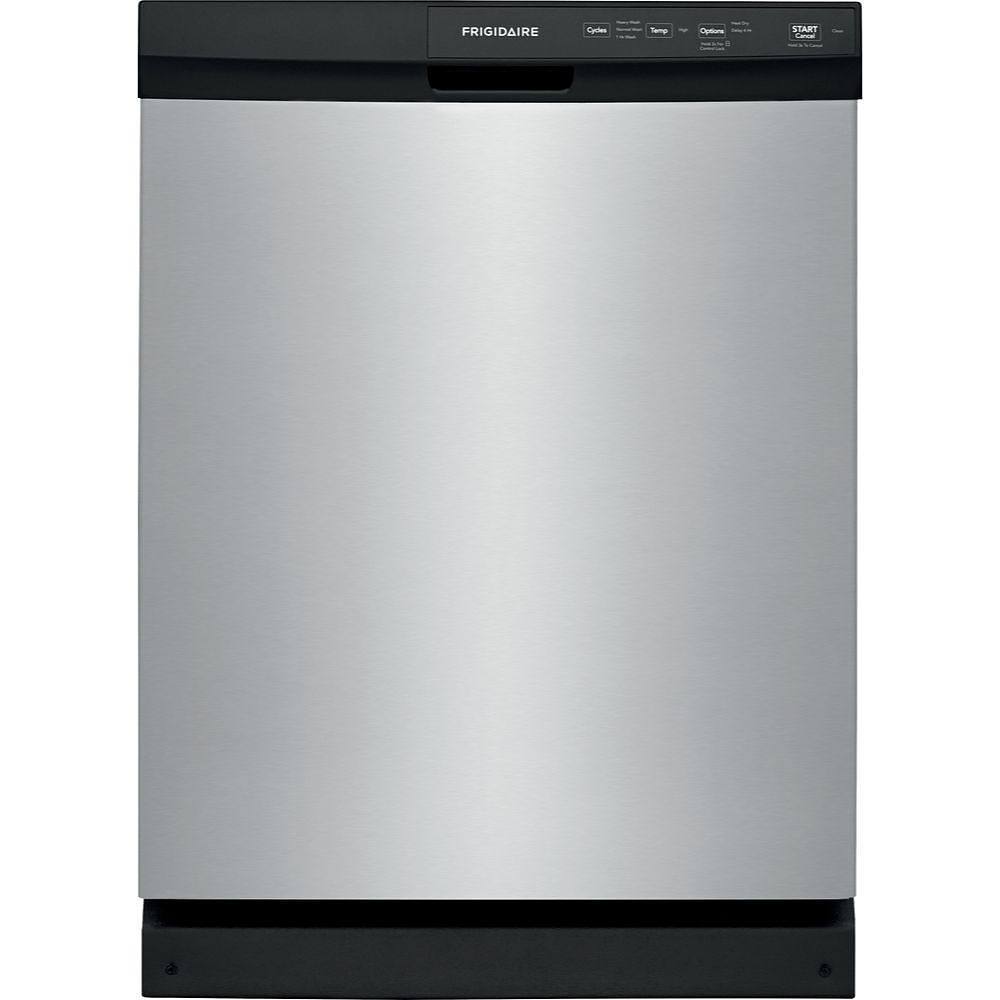 Frigidaire ENERGY STAR Built-In Dishwasher, 55 Dba, Stainless Steel, Front Control, 3 Wash Cycles, 24"