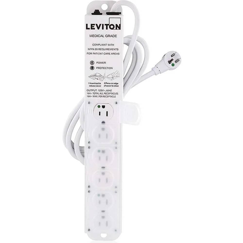 Leviton 7 Ft. Cord Medical Grade Surge Protected 6-Outlet Power Strip