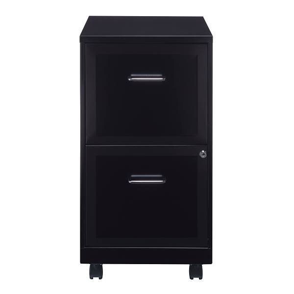 Space Solutions 18" Deep 2 Drawer Mobile Letter Width Vertical File Cabinet, Black