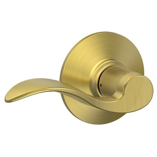 Schlage F-Series Lock F10 Passage Accent Lever Style (Satin Nickel)
