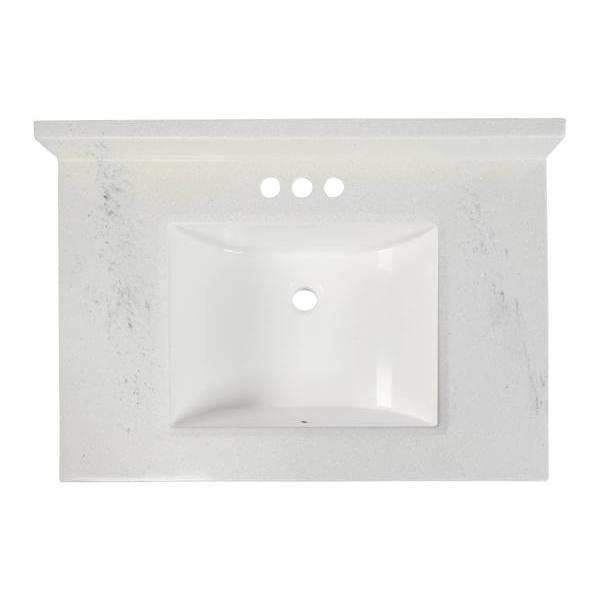 Modular Vanity Tops 37 X 22 Artic Stone Cultured Marble Vanity Top And Bowl