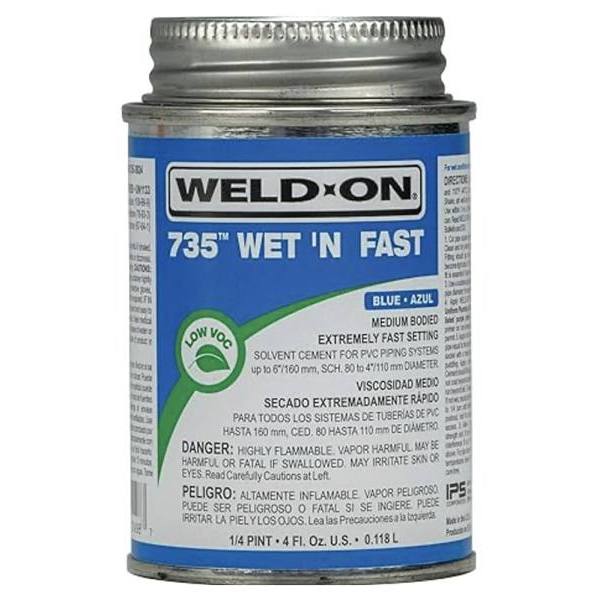 IPS 1/4 Pt. PVC Weld-On Cement Wet-N-Fast (Blue)