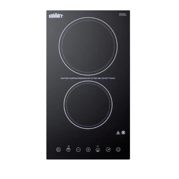 Summit® 12 In. 220v Two-Burner Radiant Electric Cooktop