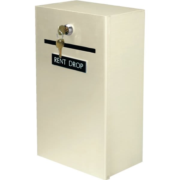 Rent Drop Box Kit with Wall Chute, Aluminum with Ivory Sign HD Supply