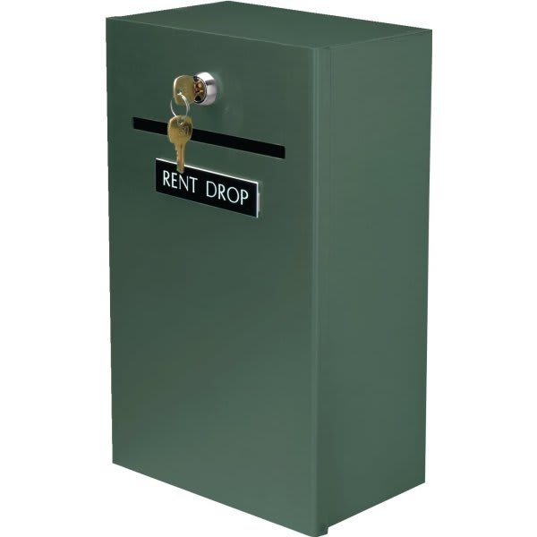 Rent Drop Box Kit with Wall Chute, Aluminum with Burgundy Sign HD Supply