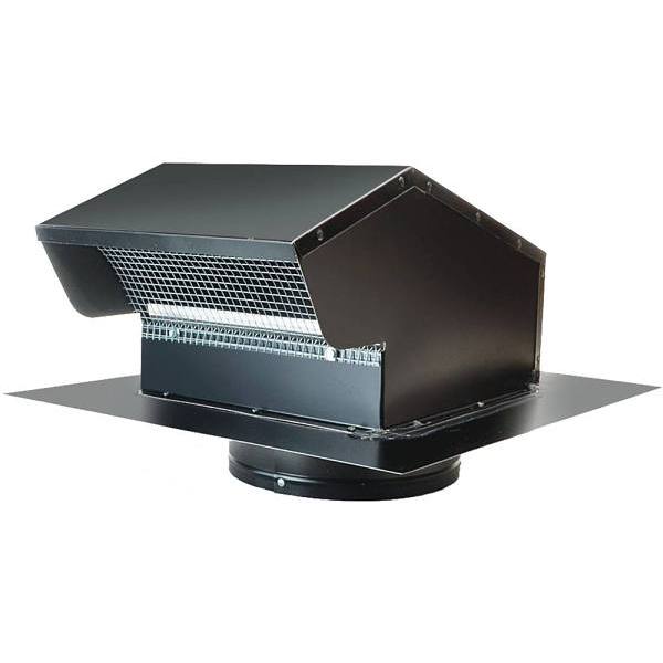 Master Flow 6 In. Gooseneck Vent Roof Cap (Black)