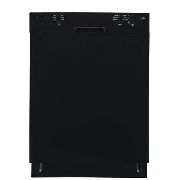 Seasons ENERGY STAR 24in. Front-Control Dishwasher 52 dBA With 2 Racks Stainless Steel Tub, Black