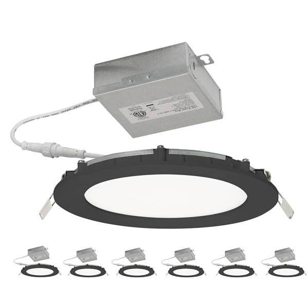 Maintenance Warehouse® 6" Led Canless Downlight 27-50k Black Trim Package Of 6