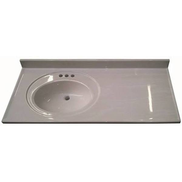 Premier 37 In. X 22 In. Custom Vanity Top Sink In White Swirl HD Supply