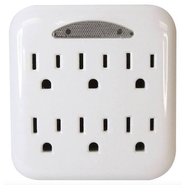 Prime Wire & Cable® Pb801105 6-Outlet Power Tap With Nightlight