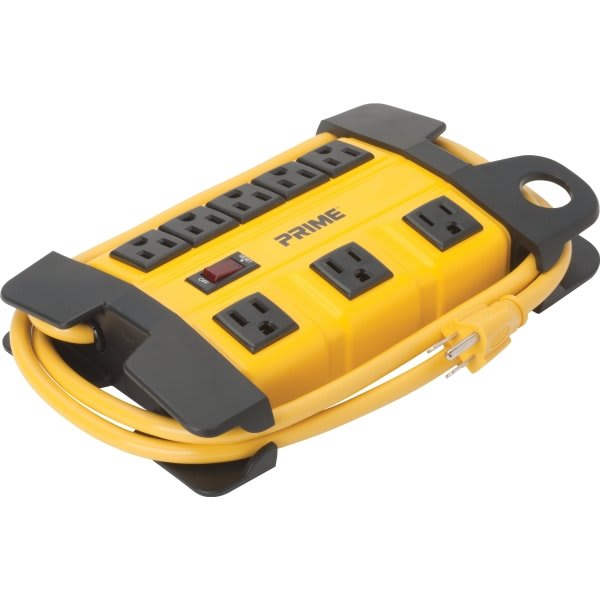 Prime Wire & Cable® 8-Outlet Metal Workshop Power Box W/6ft Cord