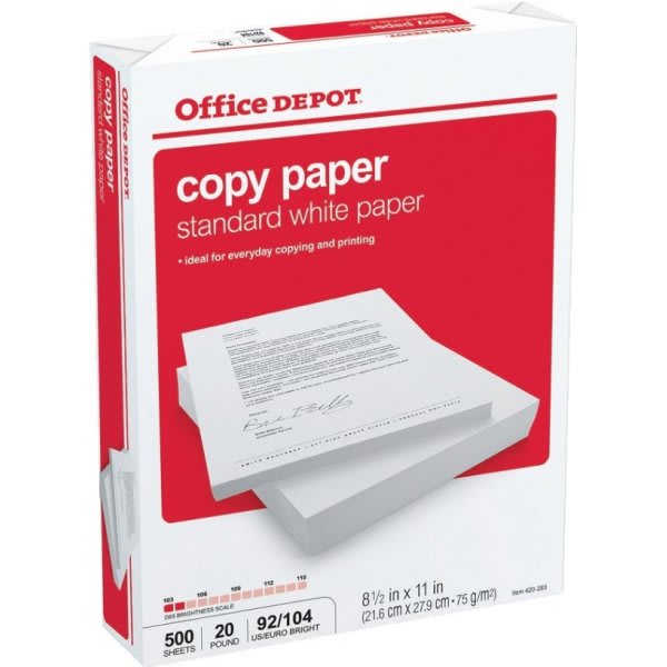 8 1/2" x 14" Office Depot Multipurpose Copy/Legal Paper Case of 10